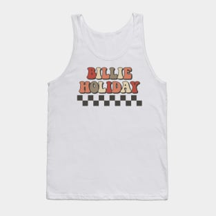 Billie Holiday Checkered Retro Groovy Style Tank Top